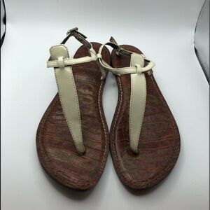 Sam Edelman GiGi womens cream thong sandals size 7.5
